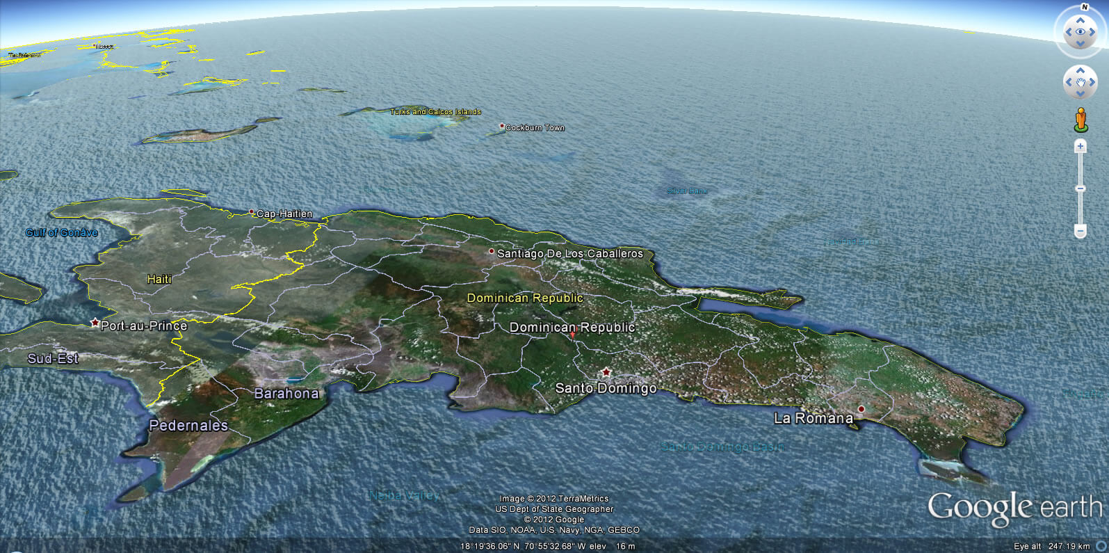 Dominican Republic earth map